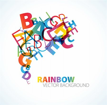 Abstract background with colorful rainbow letters Foto de stock - Super Valor sin royalties y Suscripción, Código: 400-04730032