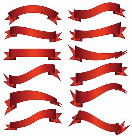 simsearch:400-04555303,k - Red ribbon banners isolated on white background Stock Photo - Budget Royalty-Free & Subscription, Code: 400-04730165