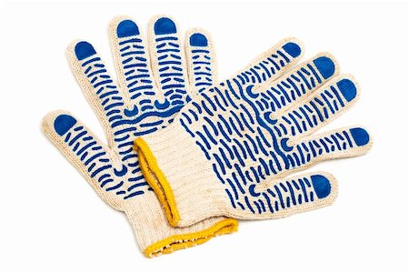 rubber hand gloves - fabric protective gloves on a white background Stock Photo - Budget Royalty-Free & Subscription, Code: 400-04730192