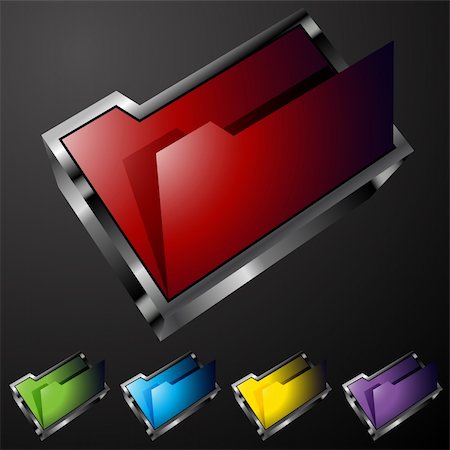red and blue folder icon - An image of 3d folder buttons. Stock Photo - Budget Royalty-Free & Subscription, Code: 400-04730320