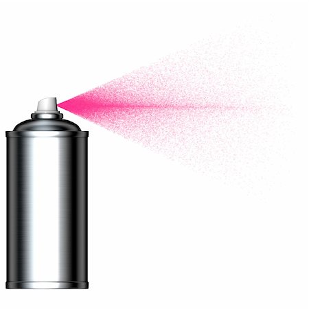 spraydose - spraying pink mist spray can seen from the side Stockbilder - Microstock & Abonnement, Bildnummer: 400-04730533