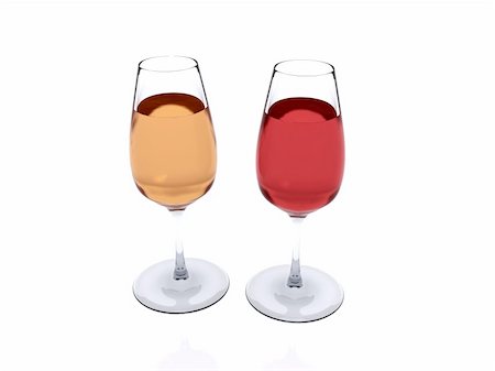 simsearch:400-05286682,k - wine in two wineglasses. 3d Stock Photo - Budget Royalty-Free & Subscription, Code: 400-04730845