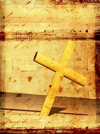 simsearch:400-06087640,k - Holy cross with old yellow paper Stock Photo - Budget Royalty-Free & Subscription, Code: 400-04730863