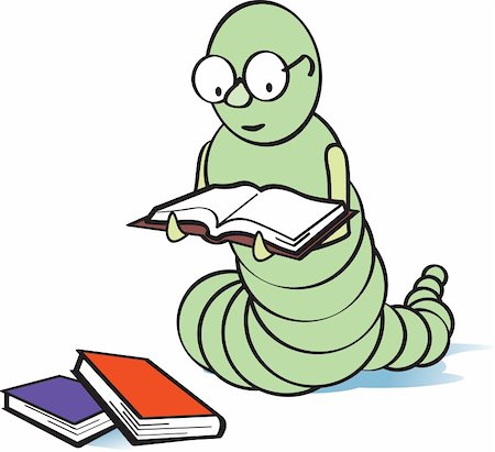 Bookworm with glasses reading a book. Stock Photo - Budget Royalty-Free & Subscription, Code: 400-04731060