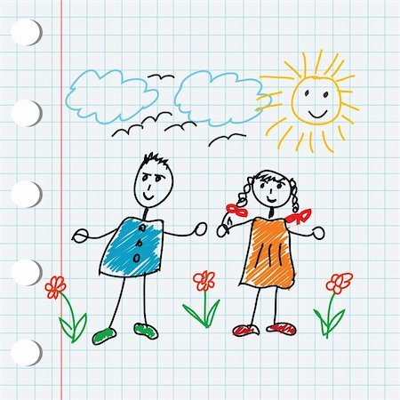 flowers sketch for coloring - cartoon doodle children Stock Photo - Budget Royalty-Free & Subscription, Code: 400-04731224