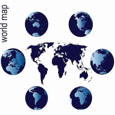 simsearch:400-05349061,k - World map with Earth globes Foto de stock - Super Valor sin royalties y Suscripción, Código: 400-04731254