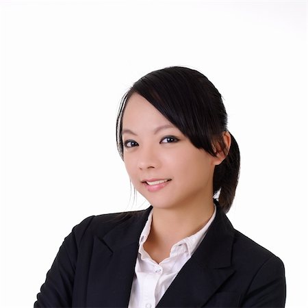 simsearch:400-04255437,k - Closeup portrait of young business woman smiling on white background. Foto de stock - Super Valor sin royalties y Suscripción, Código: 400-04731260