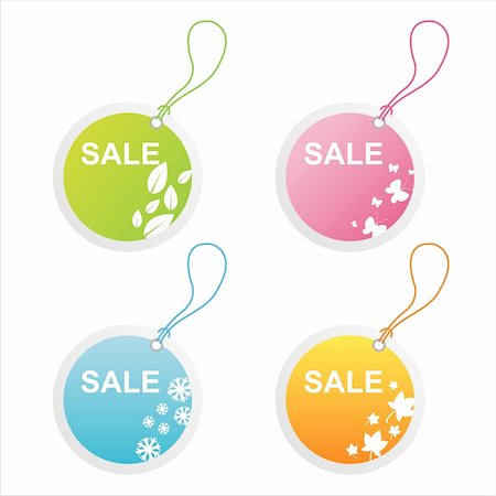simsearch:400-05739512,k - set of 4 seasonal sale tags Stock Photo - Budget Royalty-Free & Subscription, Code: 400-04731601