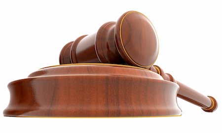 3d wooden mallet of judge. White background. Fotografie stock - Microstock e Abbonamento, Codice: 400-04731879