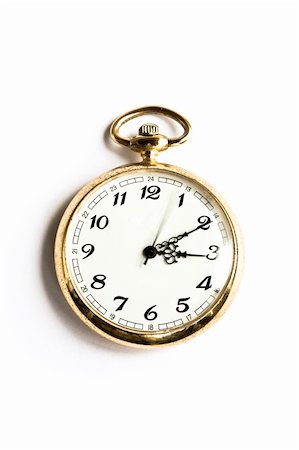 simsearch:700-03161591,k - An antique pocket watch with classic numbers and golden casing, isolated on white. Stock Photo - Budget Royalty-Free & Subscription, Code: 400-04731930