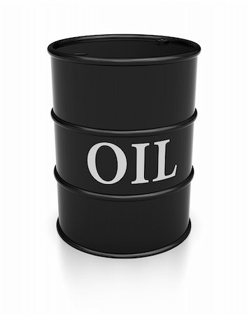 3d illustration of single oil barrel over white background Stock Photo - Budget Royalty-Free & Subscription, Code: 400-04732074
