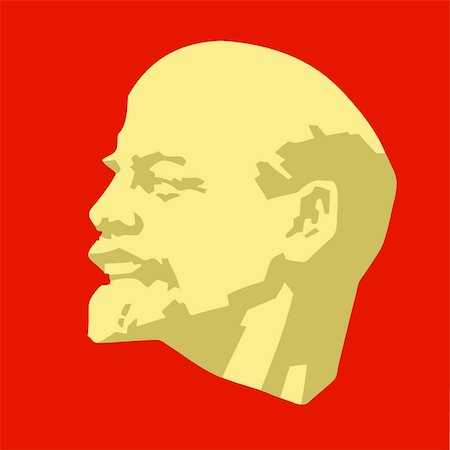 silhouette of the Lenin on red background Photographie de stock - Aubaine LD & Abonnement, Code: 400-04732855