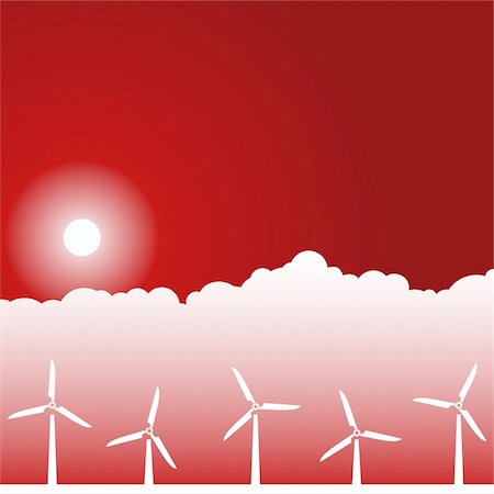 Background day scene with wind turbines. Stock Photo - Budget Royalty-Free & Subscription, Code: 400-04732948
