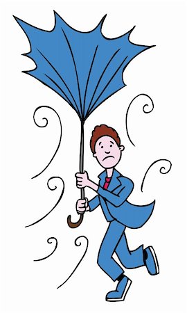 foul weather - Man faces bad weather with broken umbrella. Stock Photo - Budget Royalty-Free & Subscription, Code: 400-04733064