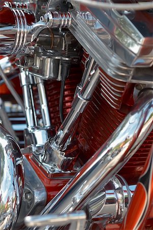 exhaust pipe - Detail take of a powerful v-twin motorbike engine Stock Photo - Budget Royalty-Free & Subscription, Code: 400-04733257