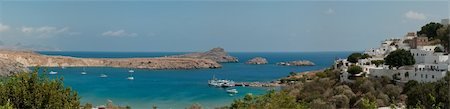 Greece.Island of Rhodos.  St. Pauls bay in Lindos Stock Photo - Budget Royalty-Free & Subscription, Code: 400-04733567