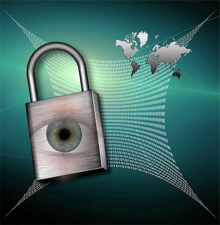 simsearch:400-05946493,k - Earth and web of machine language with padlock Stock Photo - Budget Royalty-Free & Subscription, Code: 400-04733610