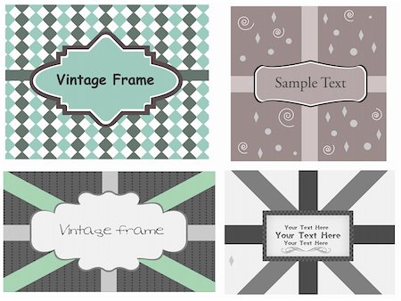 A Vector set vintage frame. Stock Photo - Budget Royalty-Free & Subscription, Code: 400-04733681
