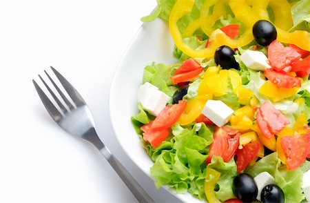 simsearch:400-04729965,k - Salad isolated over white Stock Photo - Budget Royalty-Free & Subscription, Code: 400-04733898