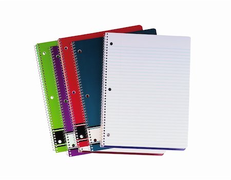 simsearch:400-06568755,k - Color notebooks isolated on white Stock Photo - Budget Royalty-Free & Subscription, Code: 400-04733925