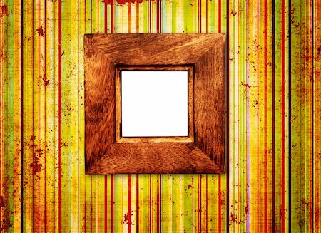 simsearch:400-04391304,k - Retro wooden frame on old wall Photographie de stock - Aubaine LD & Abonnement, Code: 400-04744135