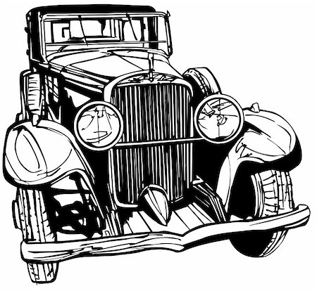 vector illustration of an old car Stock Photo - Budget Royalty-Free & Subscription, Code: 400-04744156