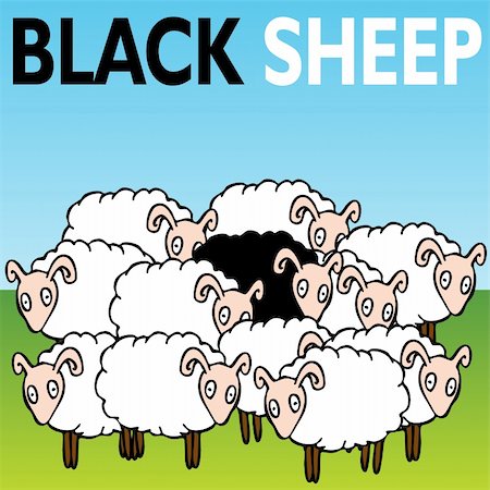 An image of the black sheep of the family. Stock Photo - Budget Royalty-Free & Subscription, Code: 400-04744175