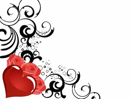 simsearch:400-04745515,k - vector eps10 illustration of red roses and a heart on a floral background Foto de stock - Super Valor sin royalties y Suscripción, Código: 400-04744280
