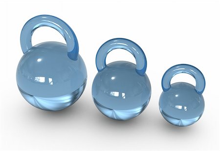 blue glass weights. barbell. illustration isolated on white background Foto de stock - Super Valor sin royalties y Suscripción, Código: 400-04744617