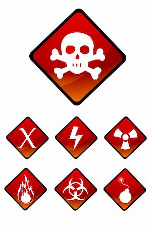 illustration of set of warning sign icons Foto de stock - Super Valor sin royalties y Suscripción, Código: 400-04744910