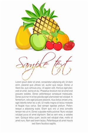 simsearch:400-04744945,k - illustration of text template with different fruits Foto de stock - Super Valor sin royalties y Suscripción, Código: 400-04744945
