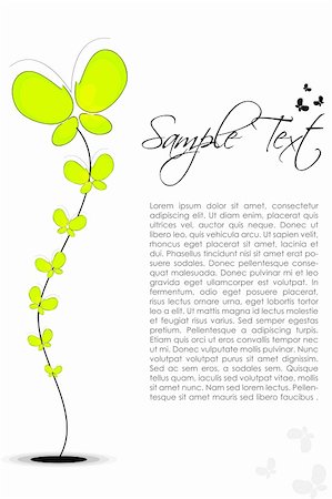 simsearch:400-07486829,k - illustration of abstract floral text template with plant of butterfly Foto de stock - Super Valor sin royalties y Suscripción, Código: 400-04744946