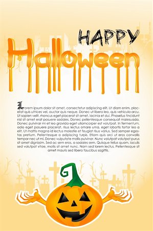 simsearch:400-07103646,k - illustration of halloween pumpkin on text template Stock Photo - Budget Royalty-Free & Subscription, Code: 400-04744965