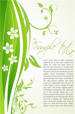 simsearch:400-07035863,k - illustration of vector floral background with sample text Stockbilder - Microstock & Abonnement, Bildnummer: 400-04744961