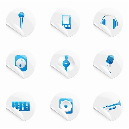 simsearch:400-06133570,k - illustration of set of musical components on stickers Stock Photo - Budget Royalty-Free & Subscription, Code: 400-04745006