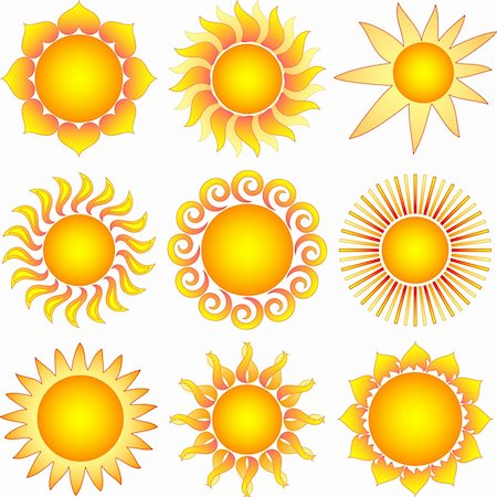 simsearch:400-06069285,k - bright symbolic vector sun collection Stock Photo - Budget Royalty-Free & Subscription, Code: 400-04745309