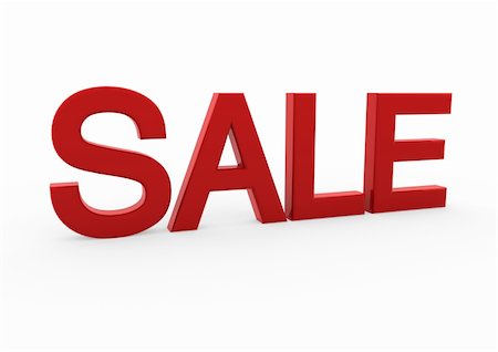 simsearch:400-04745340,k - 3d red white sale  isolated on white background Stockbilder - Microstock & Abonnement, Bildnummer: 400-04745336