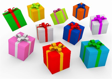 simsearch:400-04234530,k - 3d blue red gold pink green purple gift box isolated on white background Stock Photo - Budget Royalty-Free & Subscription, Code: 400-04745343