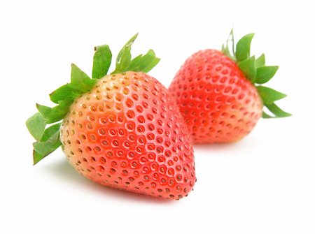 simsearch:400-07101870,k - two strawberries on white background Stockbilder - Microstock & Abonnement, Bildnummer: 400-04745414