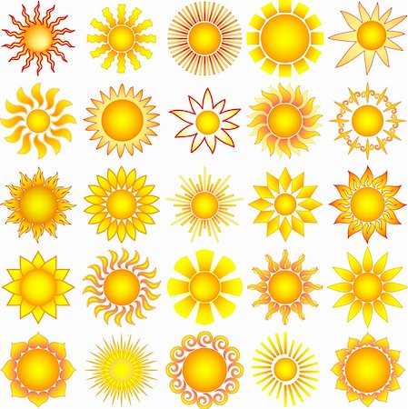 simsearch:400-04154451,k - bright symbolic vector sun collection Stock Photo - Budget Royalty-Free & Subscription, Code: 400-04745509