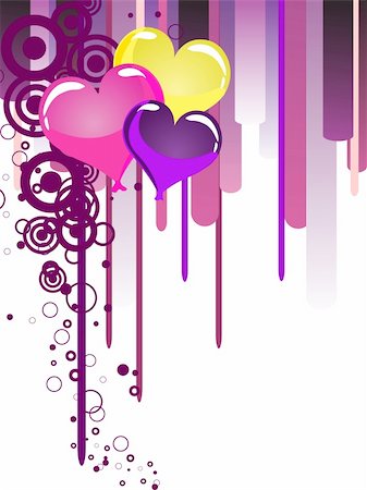 simsearch:400-04285786,k - vector eps10 illustration of three heart balloons on a colorful background Stock Photo - Budget Royalty-Free & Subscription, Code: 400-04745528