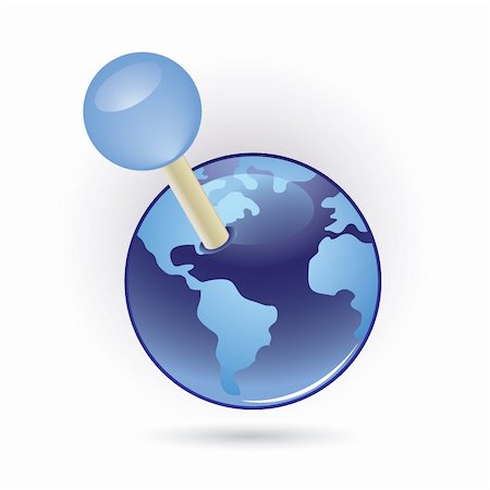 Globe and pointer icon Stock Photo - Budget Royalty-Free & Subscription, Code: 400-04745600