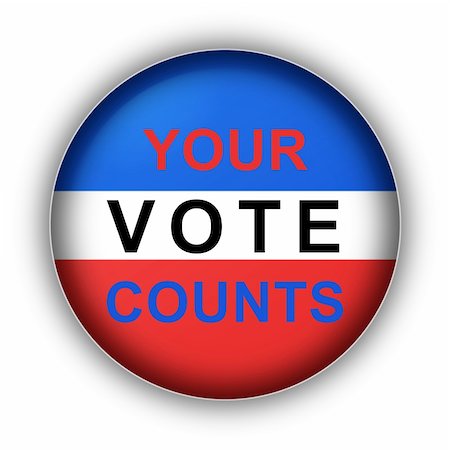 democratic party - Red white and blue vote button Your Vote Counts Stock Photo - Budget Royalty-Free & Subscription, Code: 400-04746032