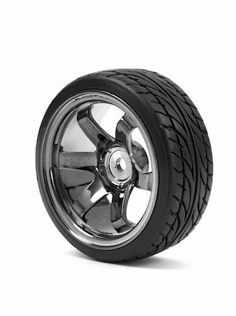 simsearch:400-04746076,k - Chromed wheel with tires isolated on white background Stock Photo - Budget Royalty-Free & Subscription, Code: 400-04746077