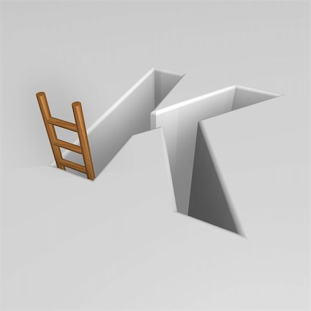 simsearch:600-00173811,k - uppercase letter k shape hole with ladder - 3d illustration Stock Photo - Budget Royalty-Free & Subscription, Code: 400-04746370
