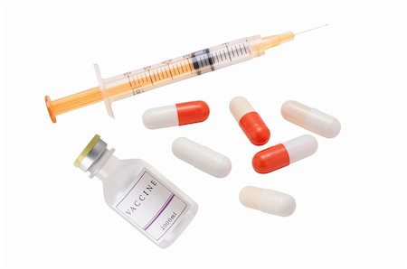 simsearch:649-08144833,k - Medical syringe, vaccine and pills isolated on white background. Healthcare concept Fotografie stock - Microstock e Abbonamento, Codice: 400-04746486