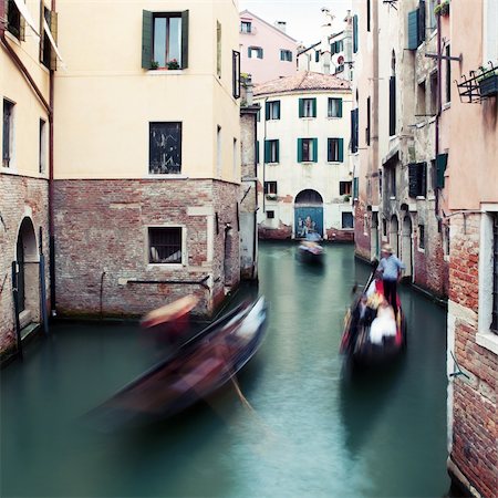 Motion-blurred traditional "gondola" boats in Venice, Italy Stock Photo - Budget Royalty-Free & Subscription, Code: 400-04746535