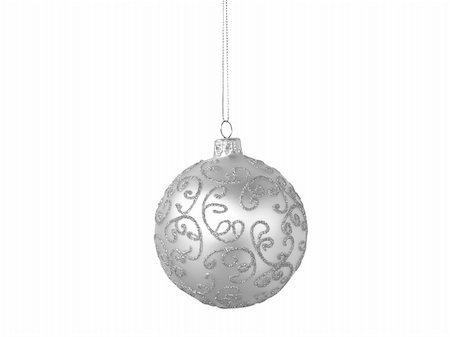 Silver Christmas ball isolated on white background Photographie de stock - Aubaine LD & Abonnement, Code: 400-04746606