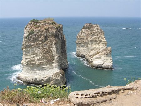 Pigeon rocks in Beirut, Lebanon Stock Photo - Budget Royalty-Free & Subscription, Code: 400-04746634