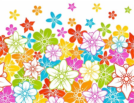 denis13 (artist) - Floral horizontal seamless background Stock Photo - Budget Royalty-Free & Subscription, Code: 400-04746641